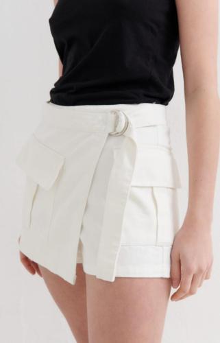 Skort cargo gabardina
