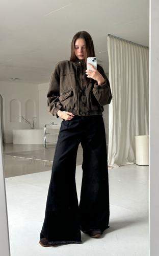 Jean Super Wide Tiro Medio Rígido 