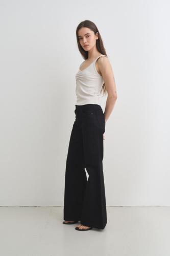 Wide leg de tiro alto con spandex 